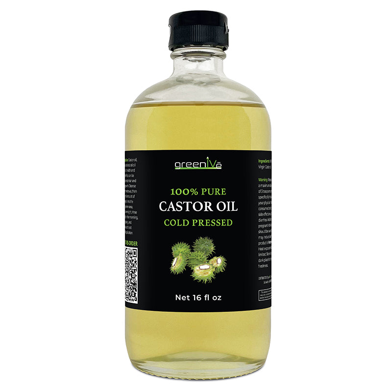 Castor oil 16oz glass bottle