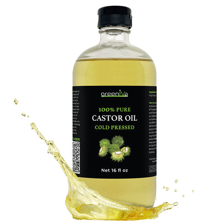 Castor oil 16oz glass bottle splash
