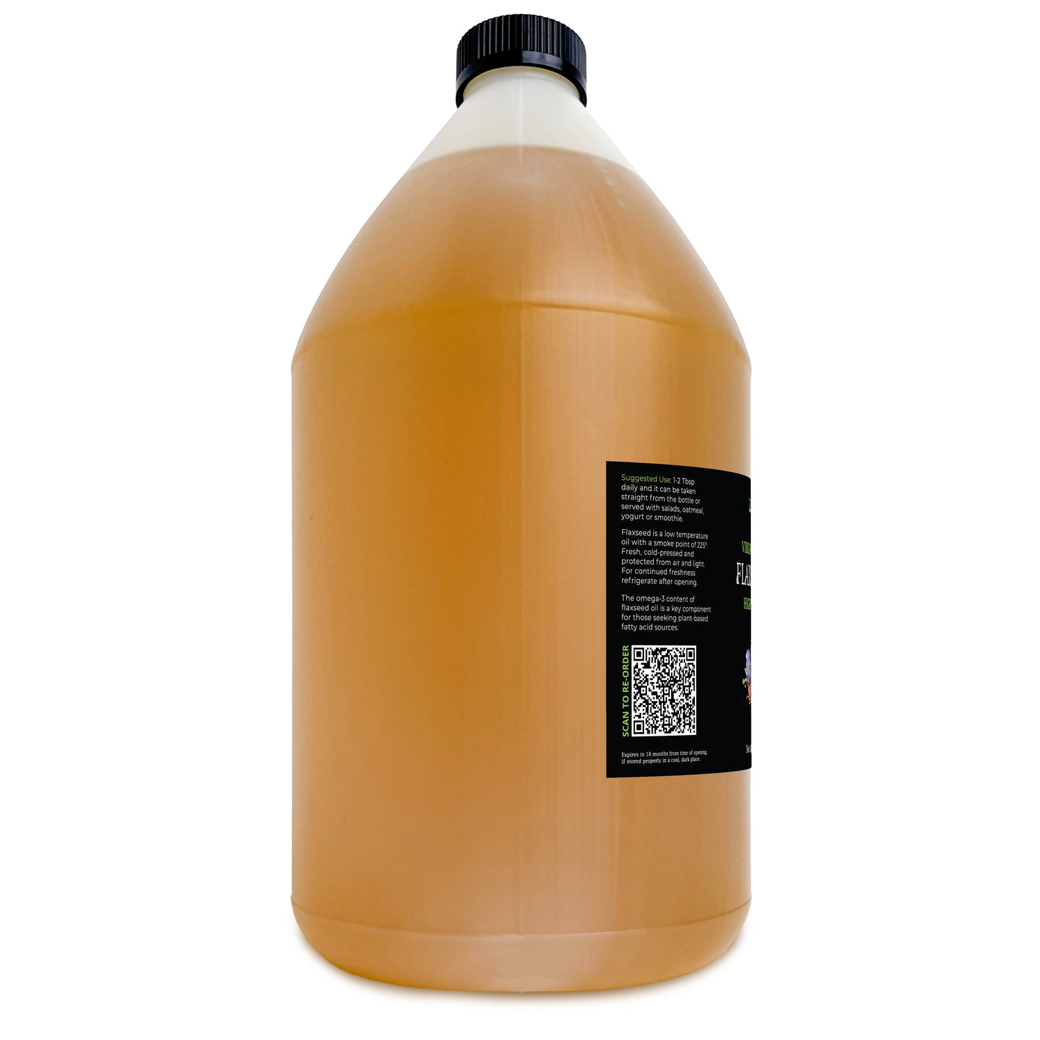 GreenIVe flaxseed 1 gallon left side of label