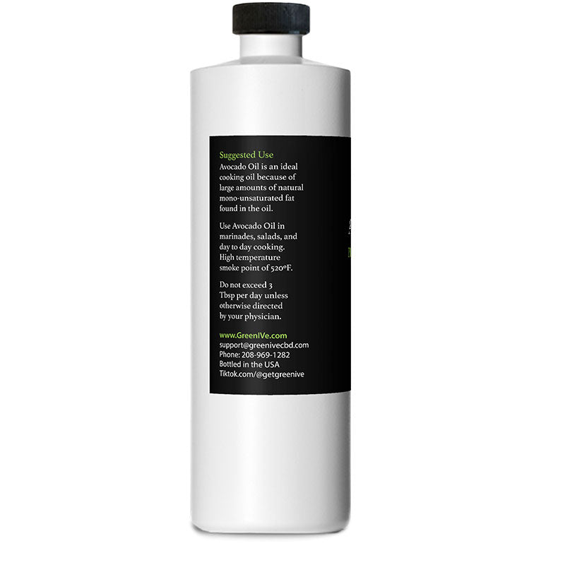 Avocado oil left side of label