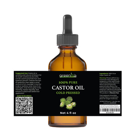 GreenIVe Castor Oil 4oz Label