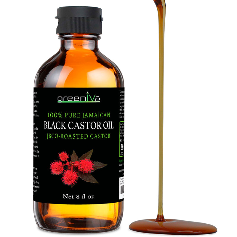 GreenIVe Black Castor Oil 8oz splash