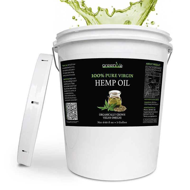 GreenIVe Hemp Seed Oil 5-gallon splash