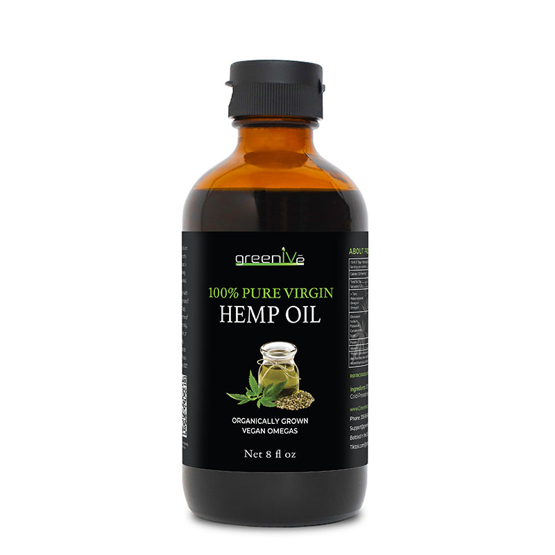 GreenIVe Hemp Seed Oil 8oz front side of label