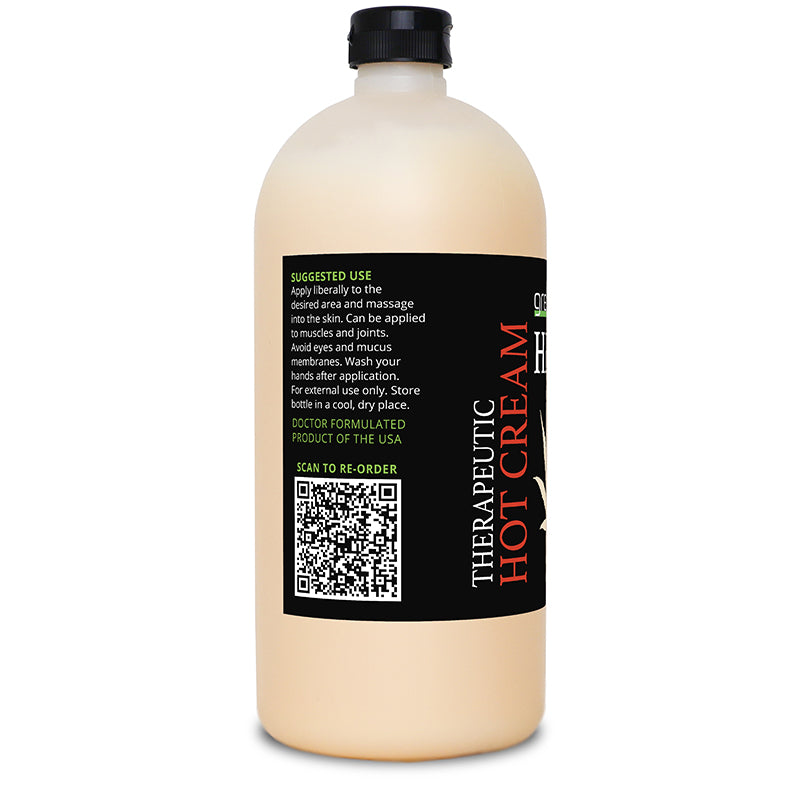 GreenIVe Hemp Hot Cream 32oz bottle left side of the label