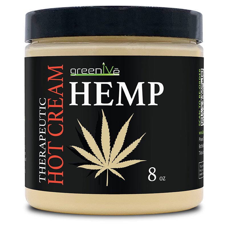 GreenIVe Hemp Hot Cream 8oz jar front