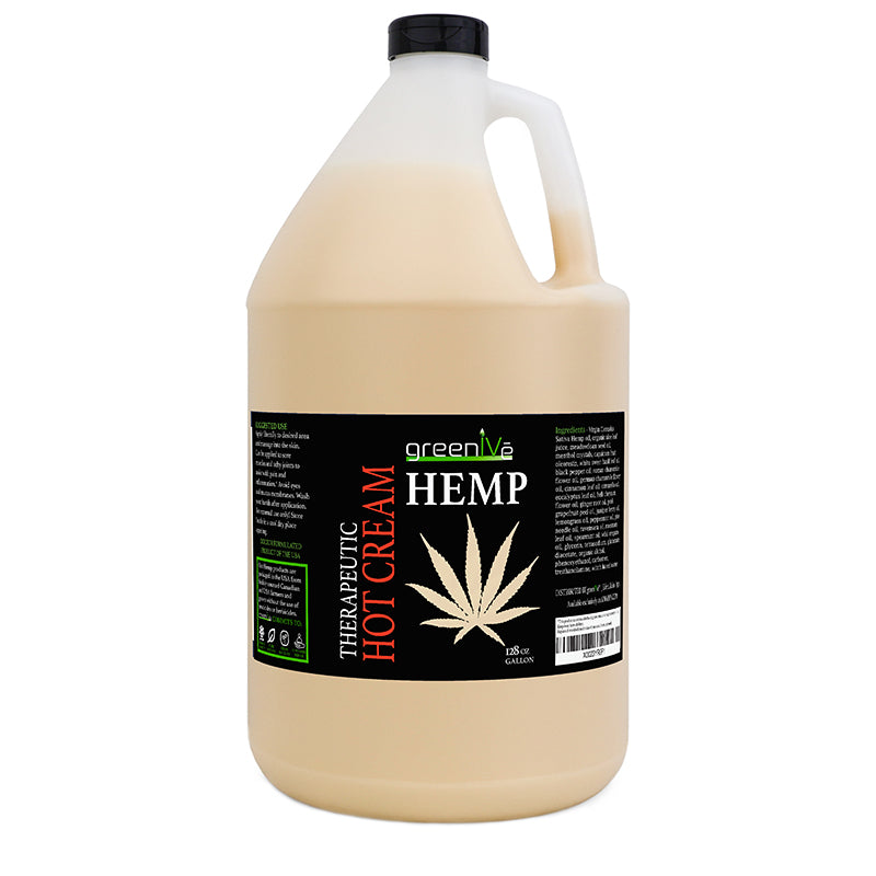 GreenIVe Hemp Hot Cream 32oz bottle front side of the label