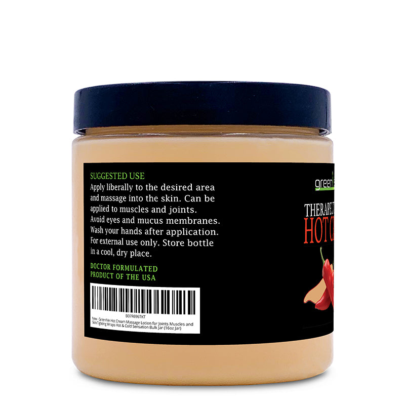 GreenIVe Hemp Hot Cream 16 oz left side of label