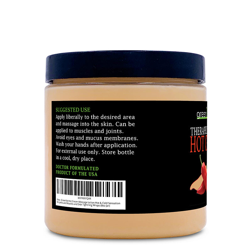 GreenIVe Hemp Hot Cream 8 oz left side of label