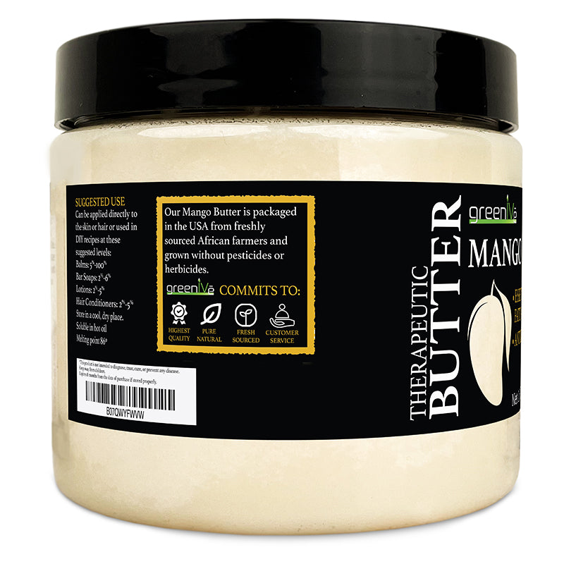 GreenIVe mango butter 16 oz left side of label