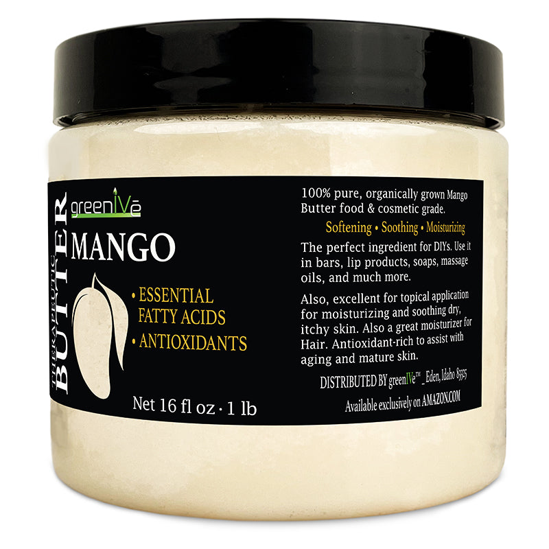 GreenIVe mango butter 16 oz right side of label