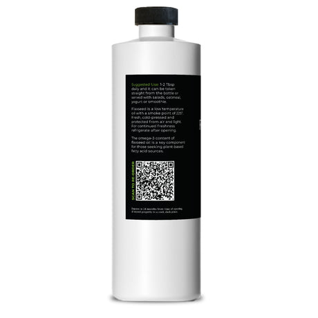 Flaxseed OIl 16oz Left side of label
