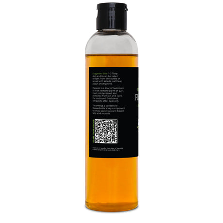 GreenIVe Flaxseed Oil 8 fl oz label left side
