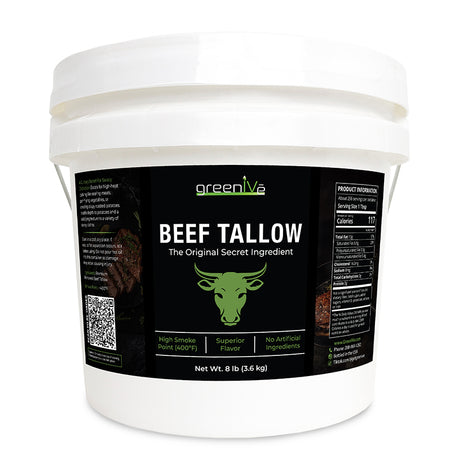 GreenIVe Beef Tallow 8lb Front Side of Label