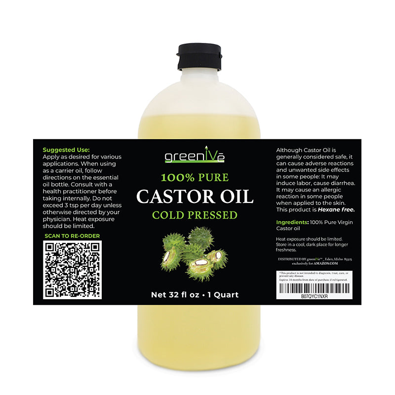 GreenIVe Castor Oil 32oz label