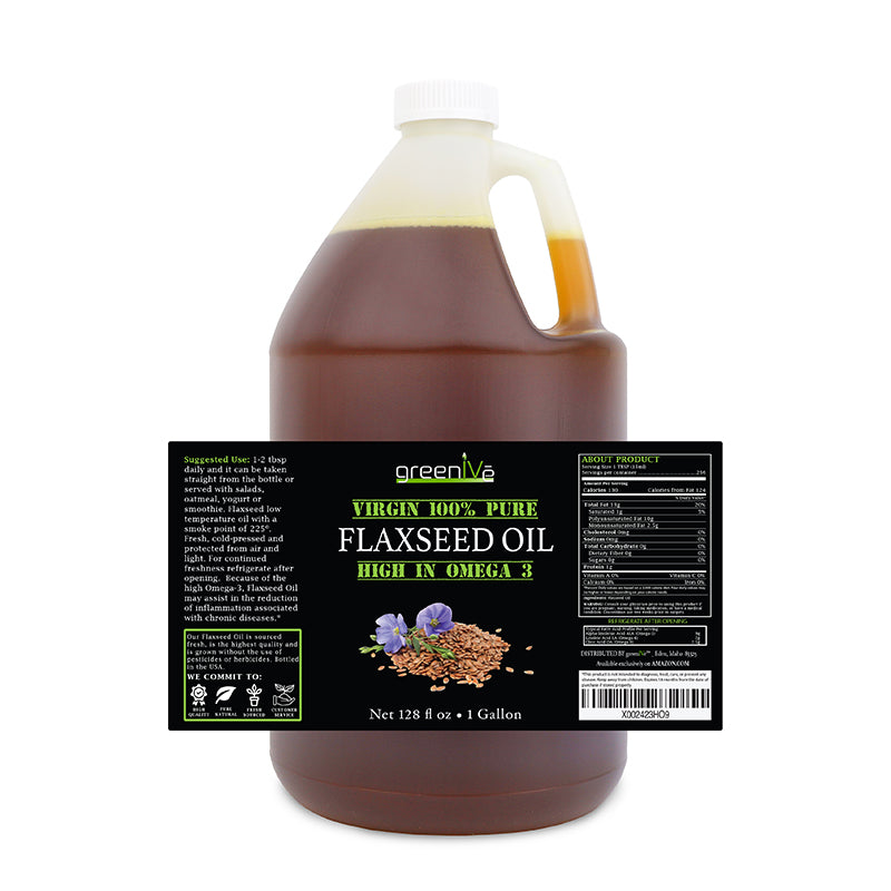 GreenIVe Flaxseed Oil 1 Gallon Label