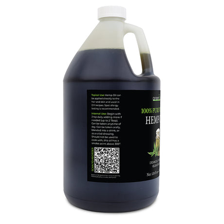 GreenIVe Hemp Seed Oil 1 gallon left side of label
