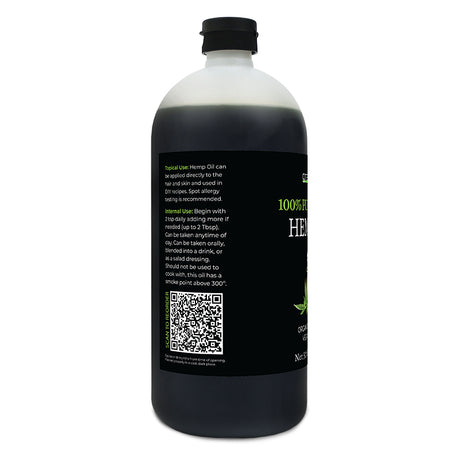 GreenIVe Hemp Seed Oil 32 oz left side of label