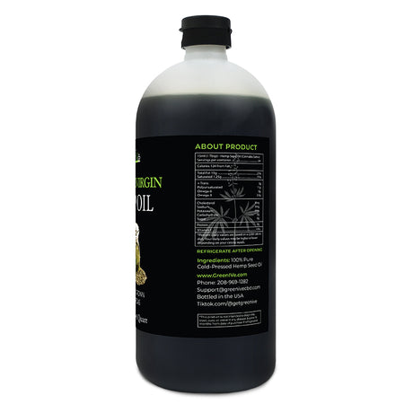 GreenIVe Hemp Seed Oil 32 oz rigth side of label