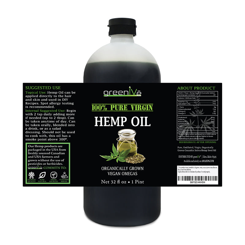 GreenIVe Hemp Oil 32oz label