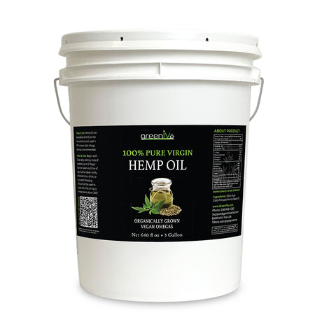 GreenIVe Hemp Seed Oil 5 gallon front side of label