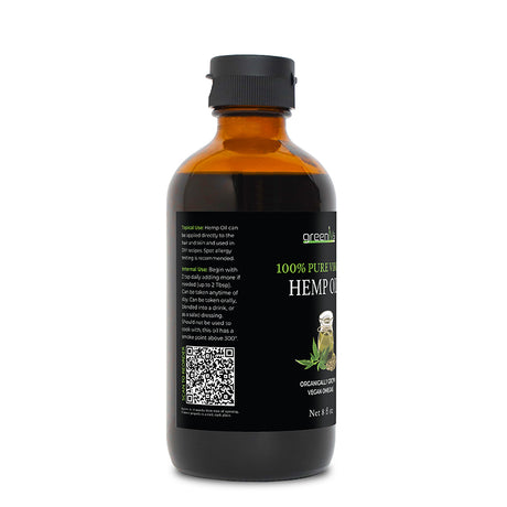 GreenIVe Hemp Seed Oil 8oz left side of label