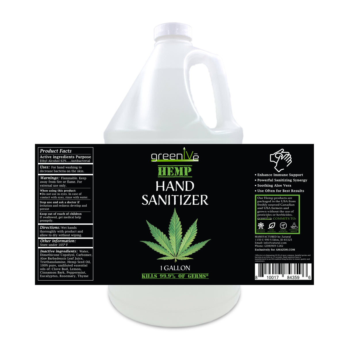 Hemp Hand Sanitizer | Moisturizing | Aloe & Essential Oils