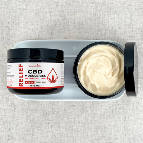 GreenIVe Broad Spectrum CBD  Muscle Gel on a plate